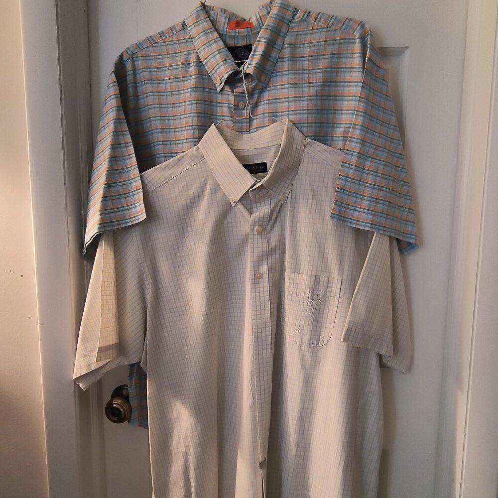 2 - Men's Short Sleeve Shirts - 1 Size XXL and one Size 18 Neck